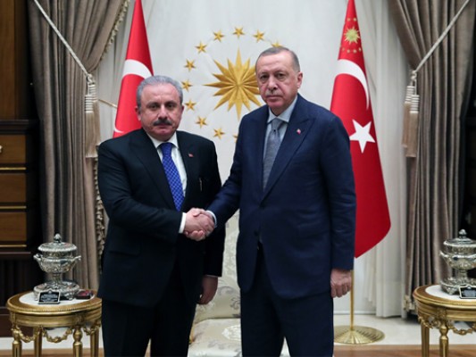 Başkan Erdoğan, TBMM Başkanı Şentop’u kabul etti
