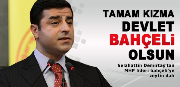 BDP'li Demirtaş: Devlet, bahçeli olsun!