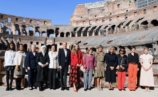 Emine Erdoğan Roma'da lider eşleriyle buluştu